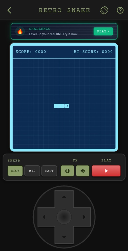 Retro Snake Gameplay Screenshot